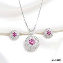 Locket Set Silver Rubi